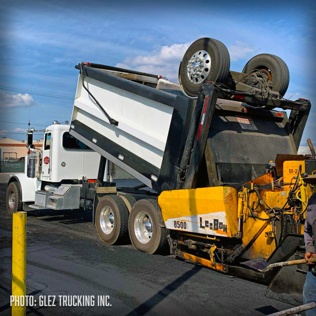 Glez Trucking Inc., Trucking, Hauling, Asphalt, tarps, tarping, pulltarps