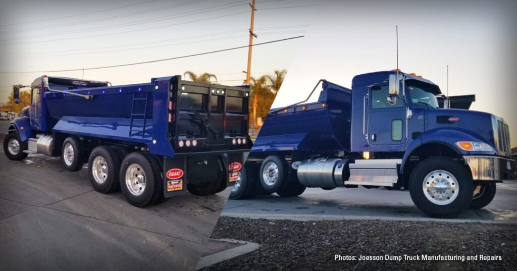Joesson Dump Truck Manufacturing and Repairs with a Pulltarps Automatic System