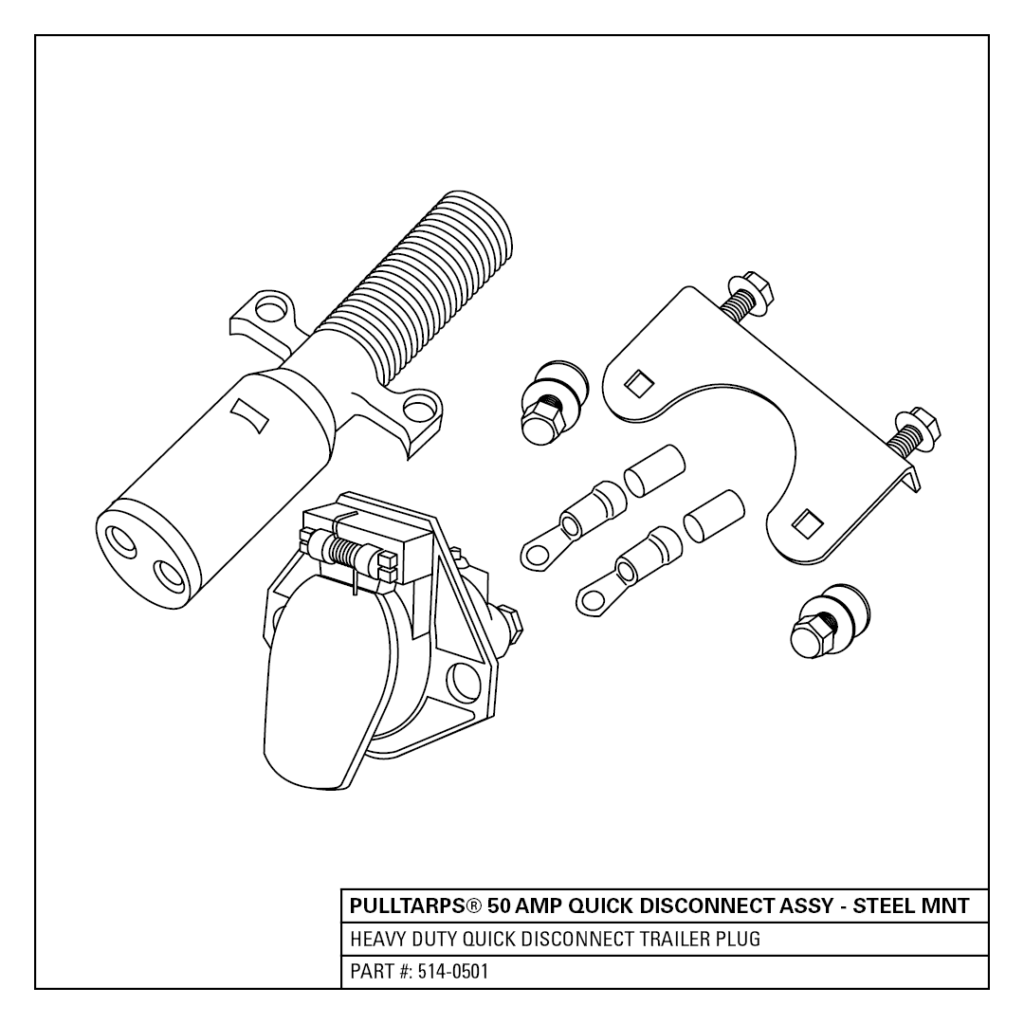 50 Amperage Quick Disconnect Assembly Steel Mount Pulltarps Mfg
