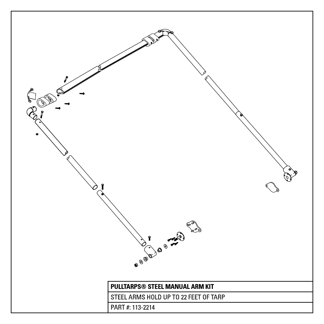 22ft Steel Manual Arm Kit - Image 2